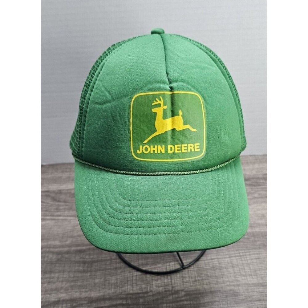 Vintage John Deere Hat Trucker Cap Foam Dome Patch Snapback Green Tractor KC